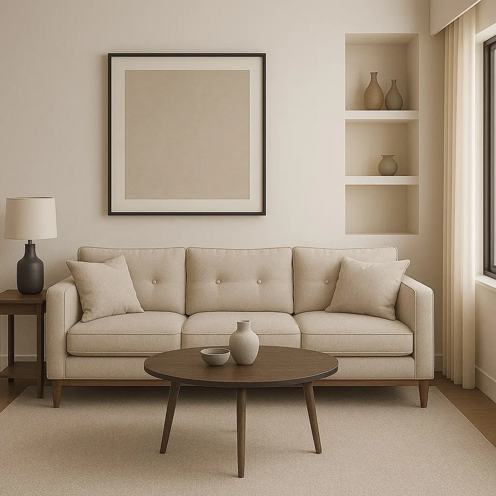Sunlit apartment interior